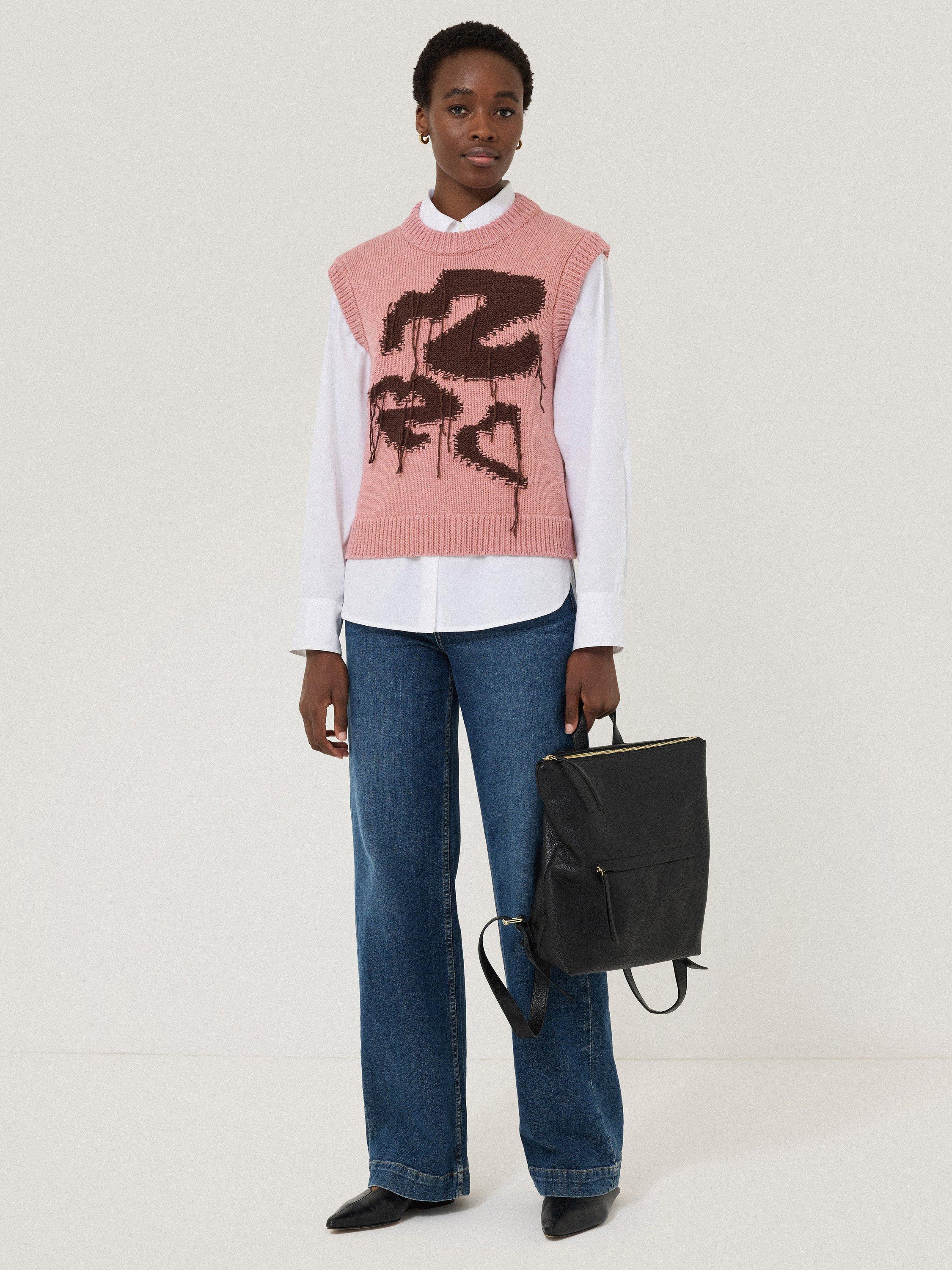 Product image 7 of 8, which shows Jigsaw Graffiti Lips Tank Top, Pink/Brown, XS