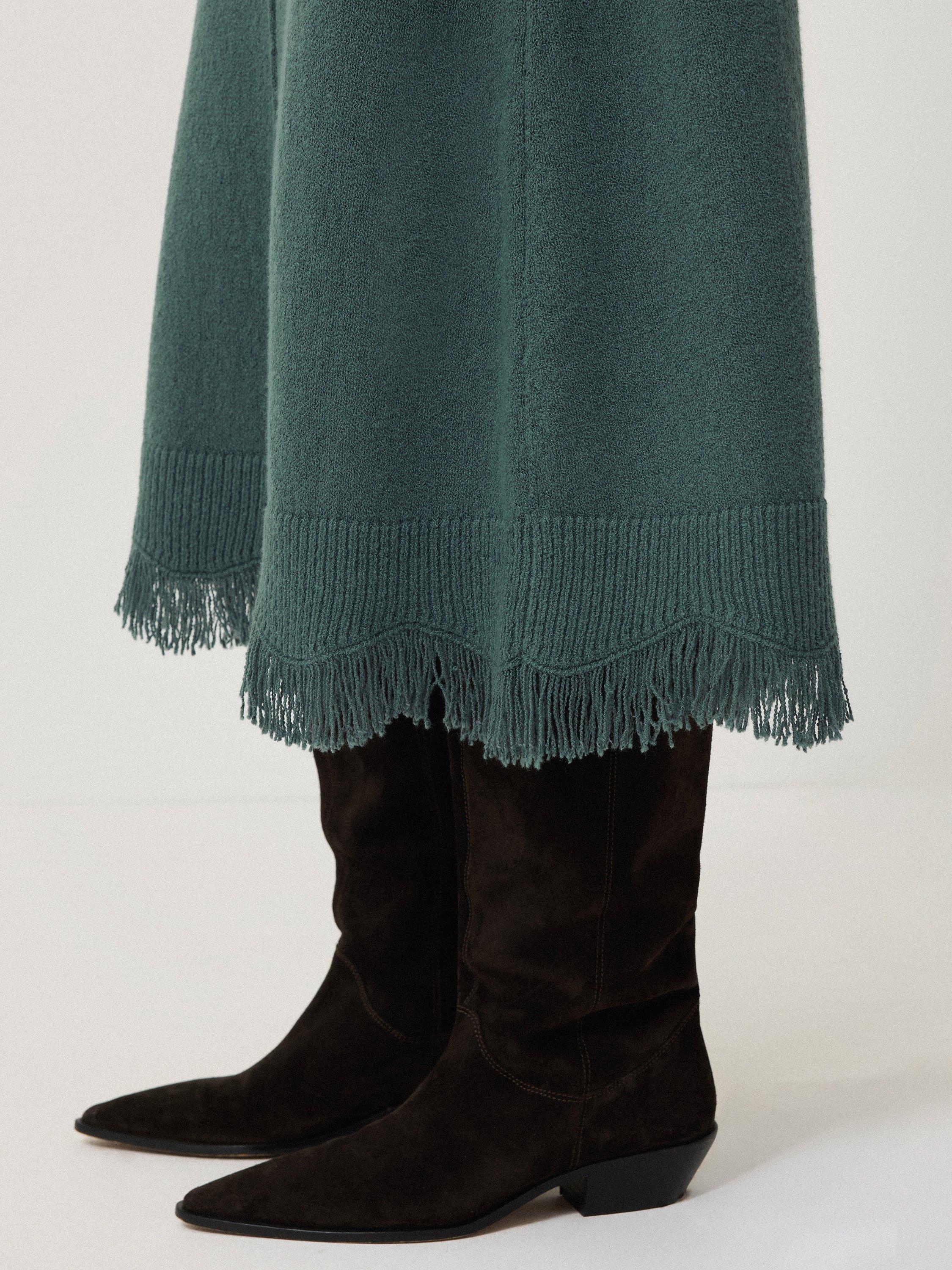 Product image 2 of 5, which shows Jigsaw Boucle Fringe Skirt, Blue, XS