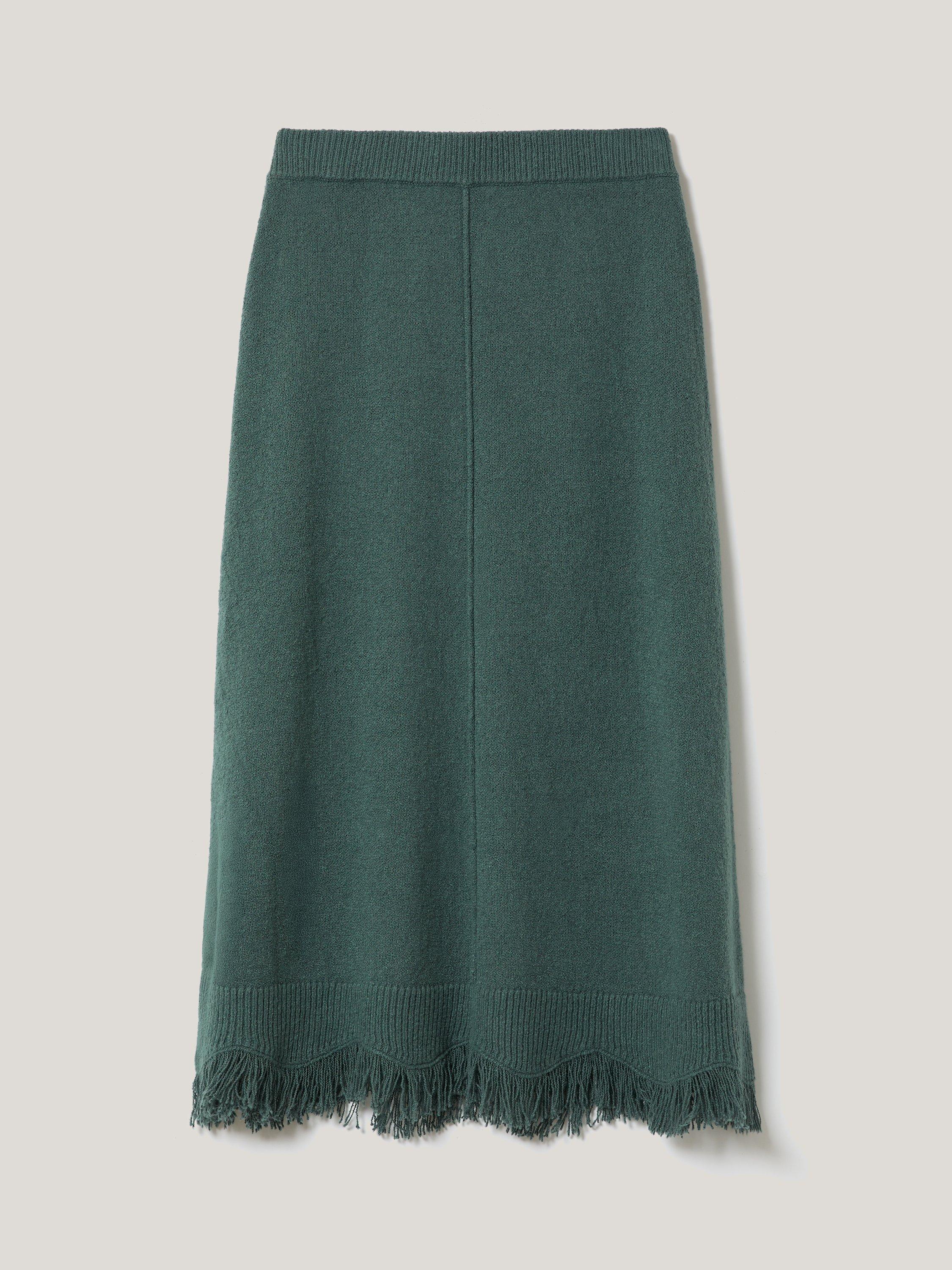 Product image 5 of 5, which shows Jigsaw Boucle Fringe Skirt, Blue, XS