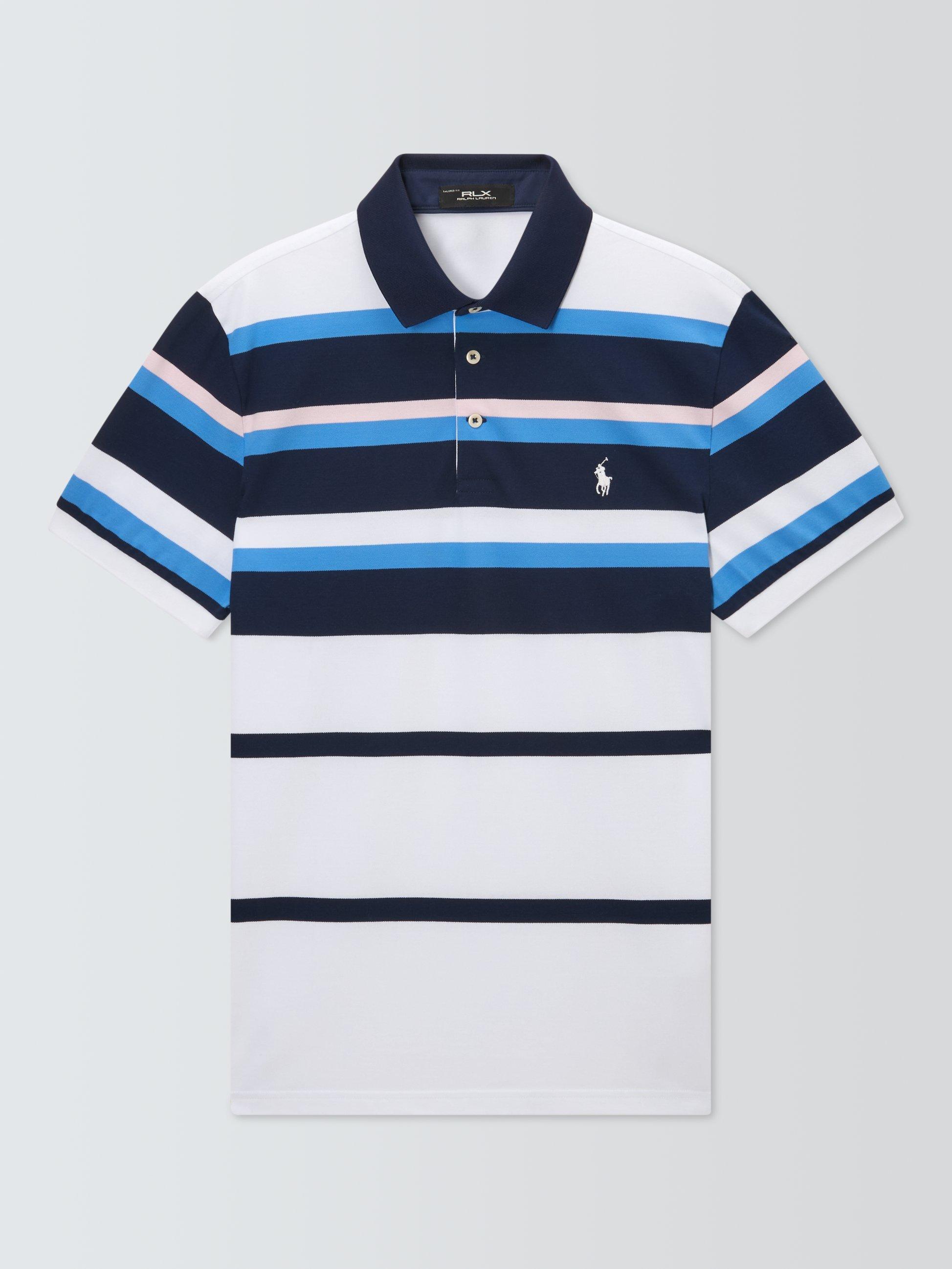 Ralph Lauren Polo Golf by Ralph Lauren Cotton Blend Knit Polo Shirt, Refined Navy/Multi