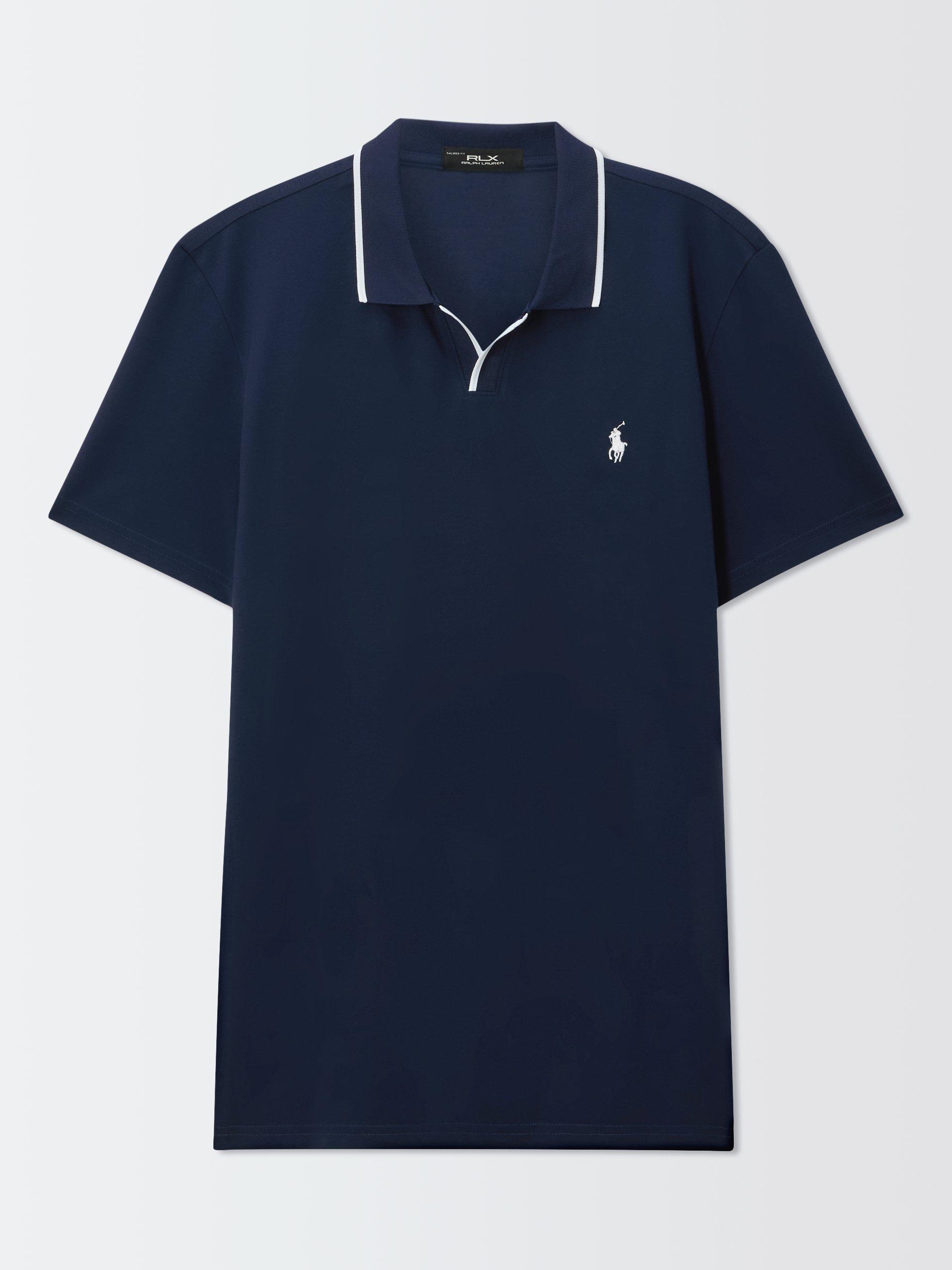 Polo Golf by Ralph Lauren Cotton Blend Regular Fit Short Sleeve Polo Shirt, Refined Navy/Ceramic White