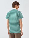Polo Golf by Ralph Lauren Cotton Blend Regular Fit Striped Polo Shirt, Ceramic White/Kelly Green