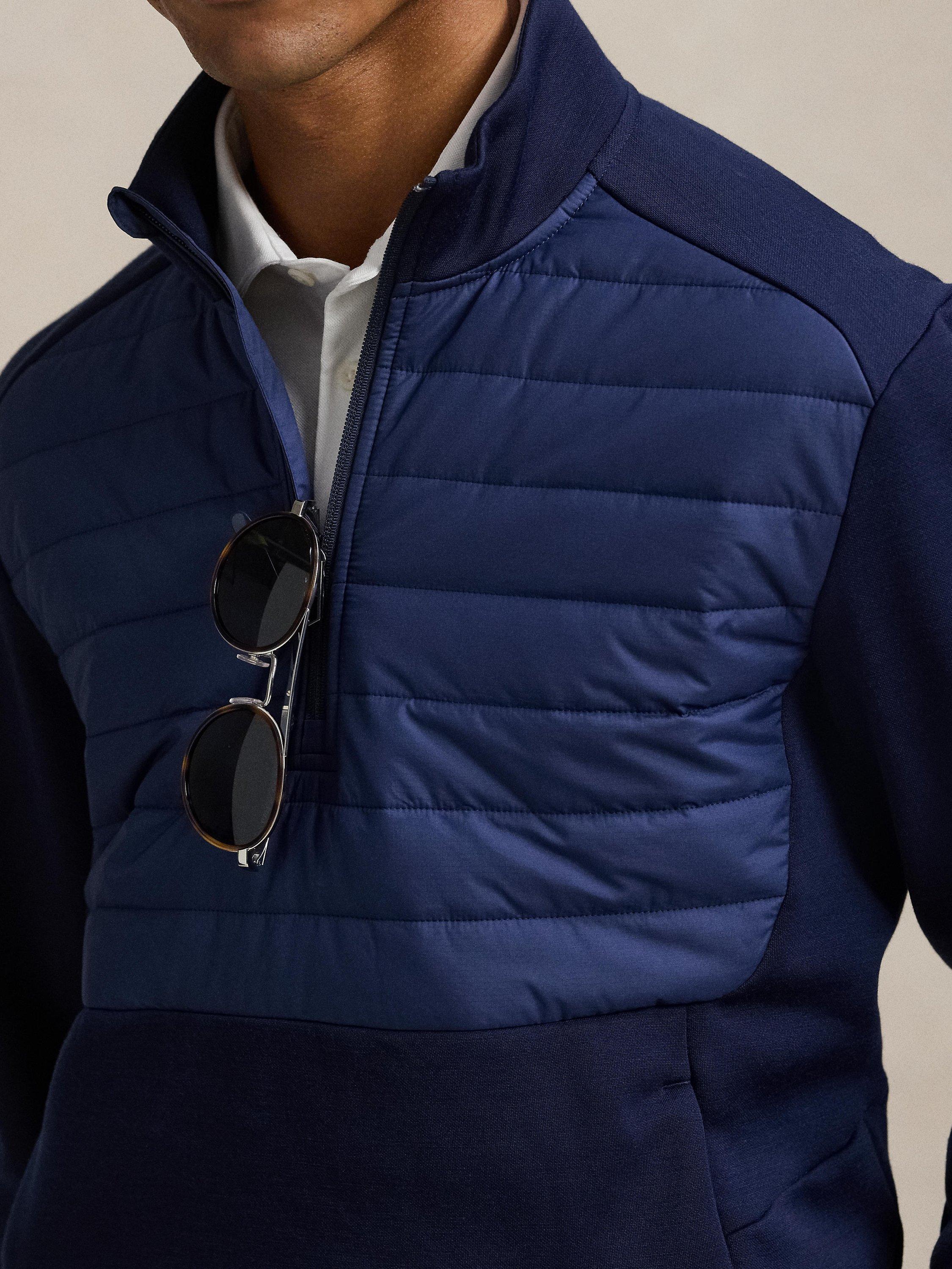 Product image 3 of 5, which shows Polo Golf by Ralph Lauren Double Knit Wool Quilted Jumper, Refined Navy, M