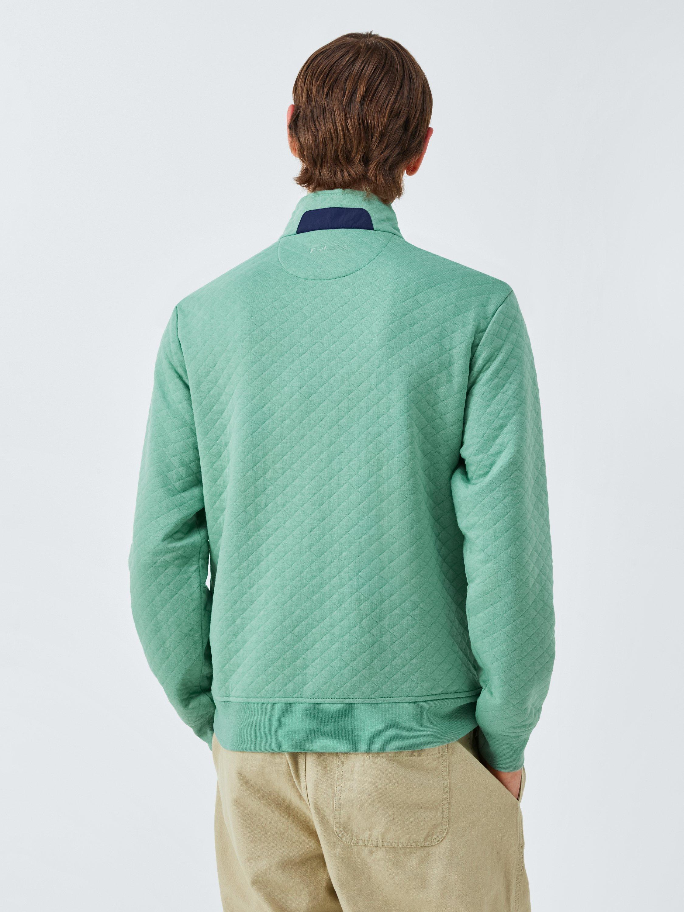 Product image 2 of 6, which shows Polo Golf by Ralph Lauren Double-Knit Quarter-Zip Sweatshirt, Faded Mint, M