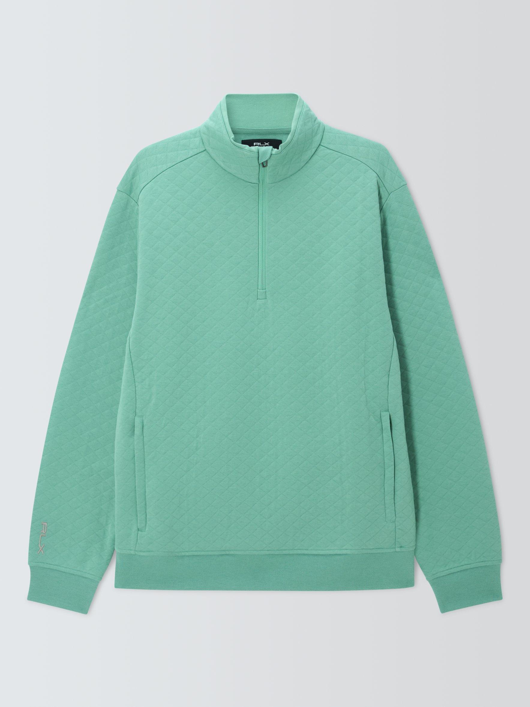 Product image 4 of 6, which shows Polo Golf by Ralph Lauren Double-Knit Quarter-Zip Sweatshirt, Faded Mint, M