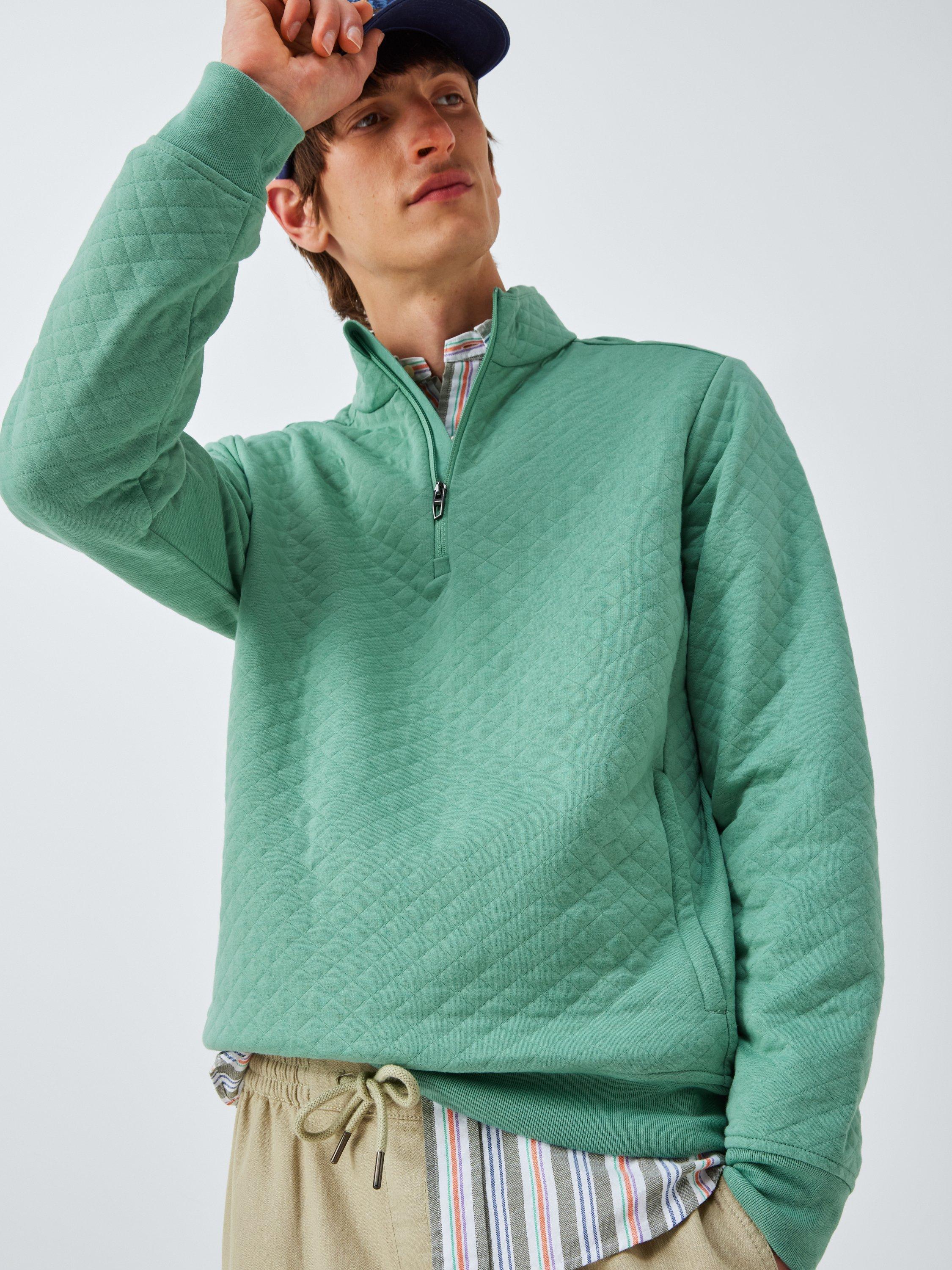Product image 5 of 6, which shows Polo Golf by Ralph Lauren Double-Knit Quarter-Zip Sweatshirt, Faded Mint, M