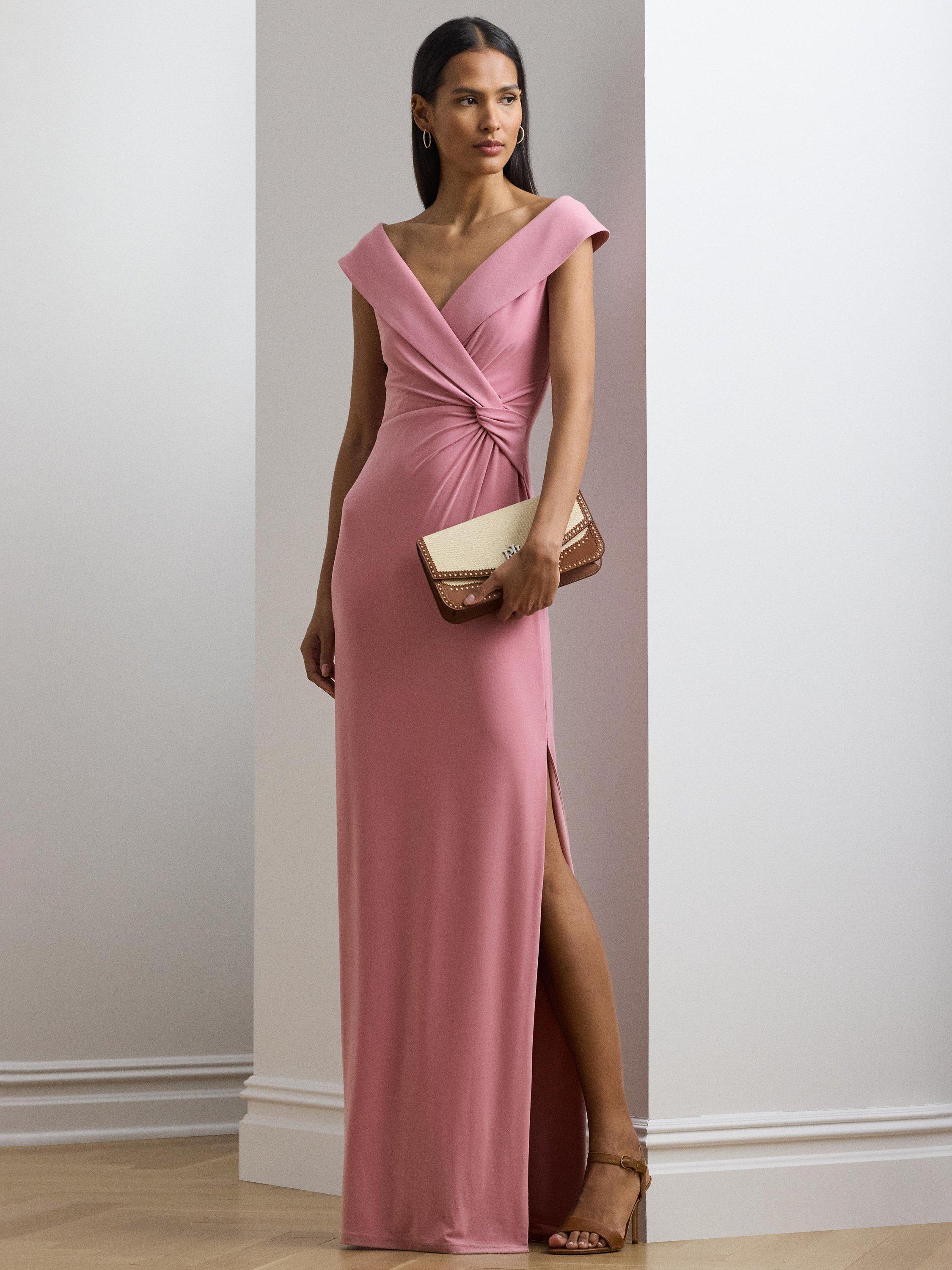 Lauren Ralph Lauren Leonidas Twist Jersey Column Dress, Rose Mauve