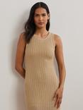 Lauren Ralph Lauren Naylin Shimmer Pointelle Linen Rich Dress, Sand