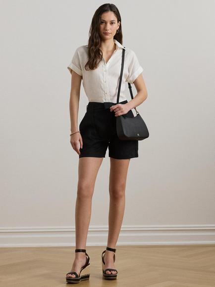 Lauren Ralph Lauren Broono Linen Short Sleeve Shirt, White