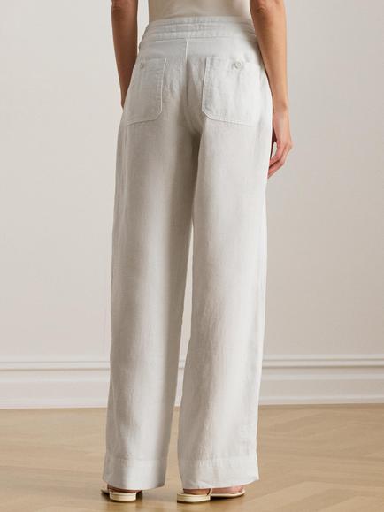 Lauren Ralph Lauren Jovonie Linen Wide Leg Trousers - view 2, White