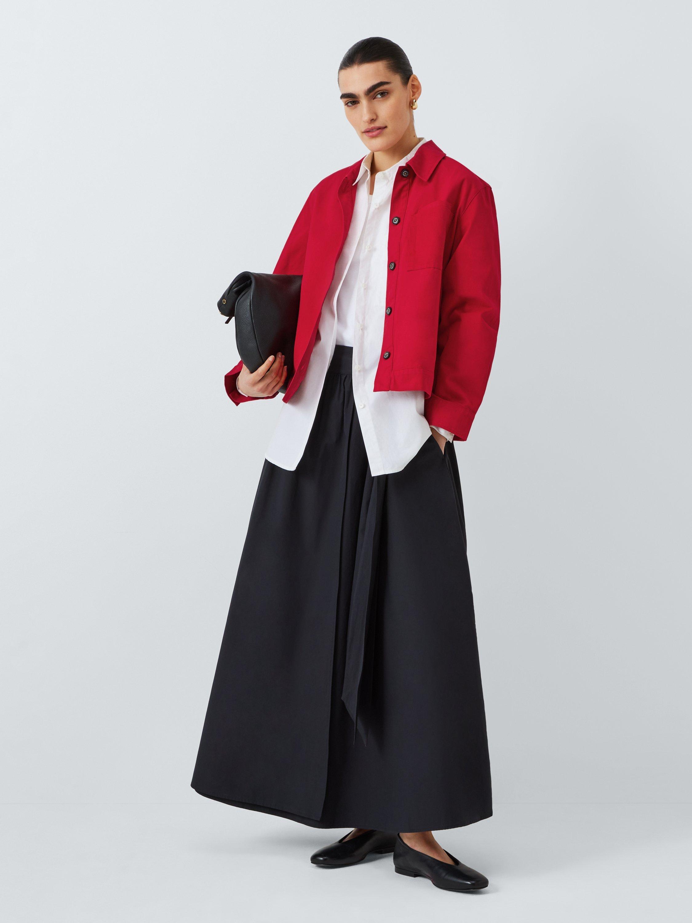 Product image 3 of 6, which shows Barbour June Overshirt, Crimson Red, 8