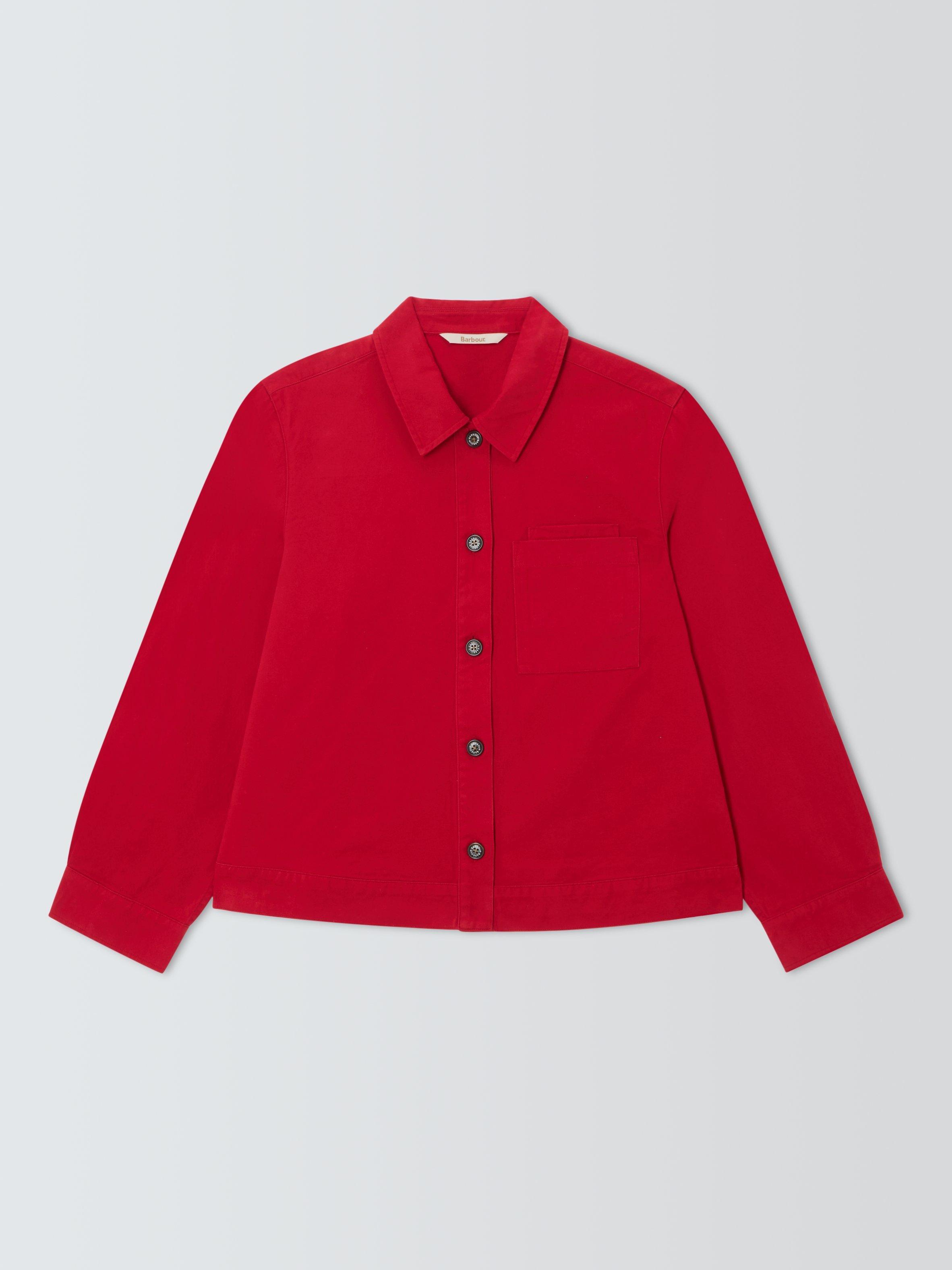 Product image 4 of 6, which shows Barbour June Overshirt, Crimson Red, 8
