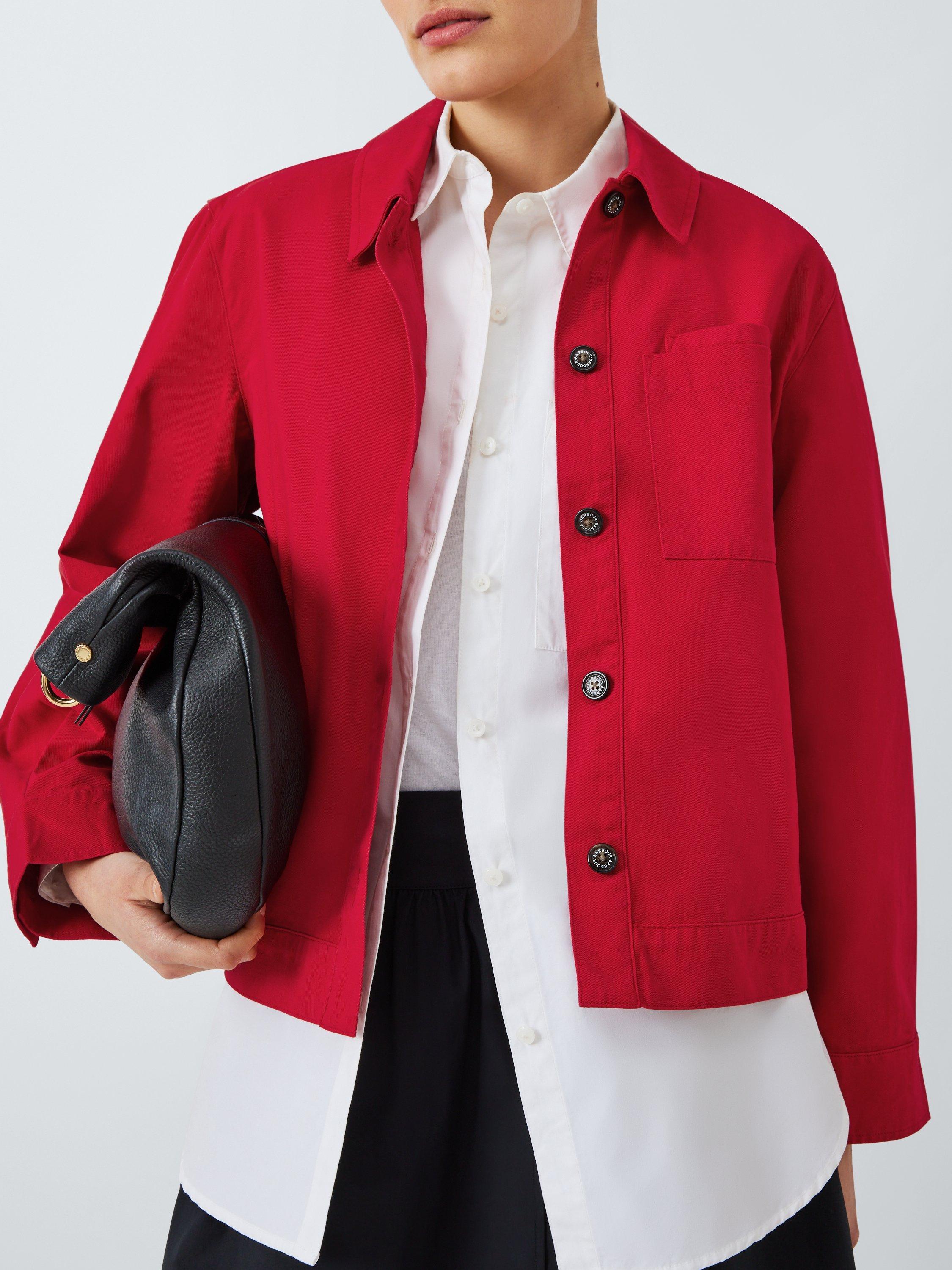 Product image 5 of 6, which shows Barbour June Overshirt, Crimson Red, 8