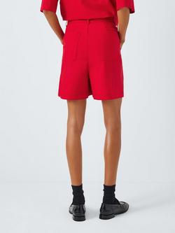 Barbour Cary Cotton Linen Blend Shorts, Crimson Red - view 2, Crimson Red