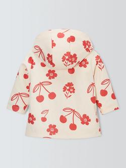 John Lewis Baby Borg Cherry Print Rain Mac, Multi - view 2, Multi