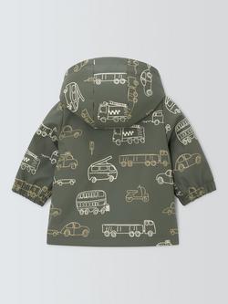 John Lewis Baby Zip Down Car Print Mac, Multi - view 2, Multi
