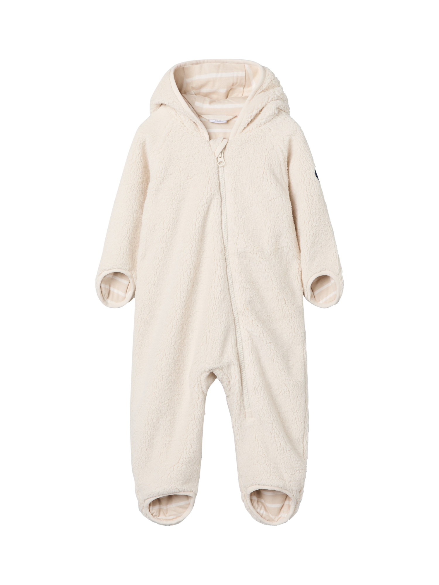 Product image 2 of 7, which shows Polarn O. Pyret Baby Teddy Pramsuit, White, 1-2 months