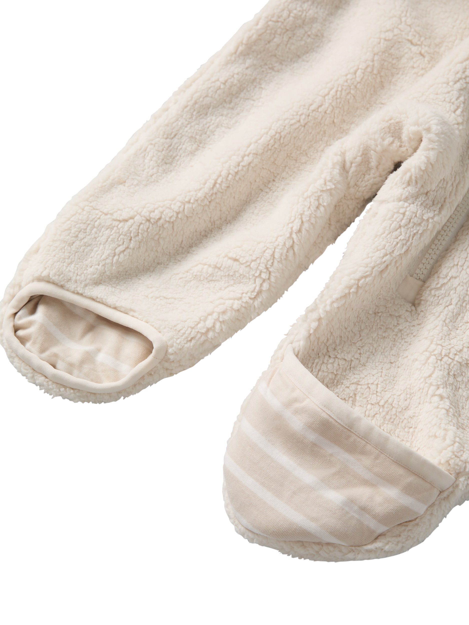 Product image 4 of 7, which shows Polarn O. Pyret Baby Teddy Pramsuit, White, 1-2 months