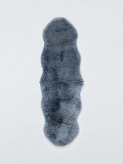John Lewis New Zealand Double Sheepskin Rug, Bluestone