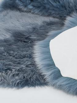 John Lewis New Zealand Double Sheepskin Rug - view 2, Bluestone