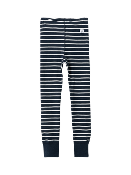 Polarn O. Pyret Kids' Organic Cotton Stripe Leggings, Blue, Blue