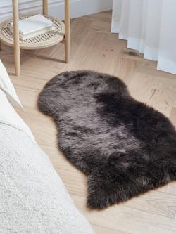 John Lewis New Zealand Single Sheepskin Rug - view 2, Chocolate