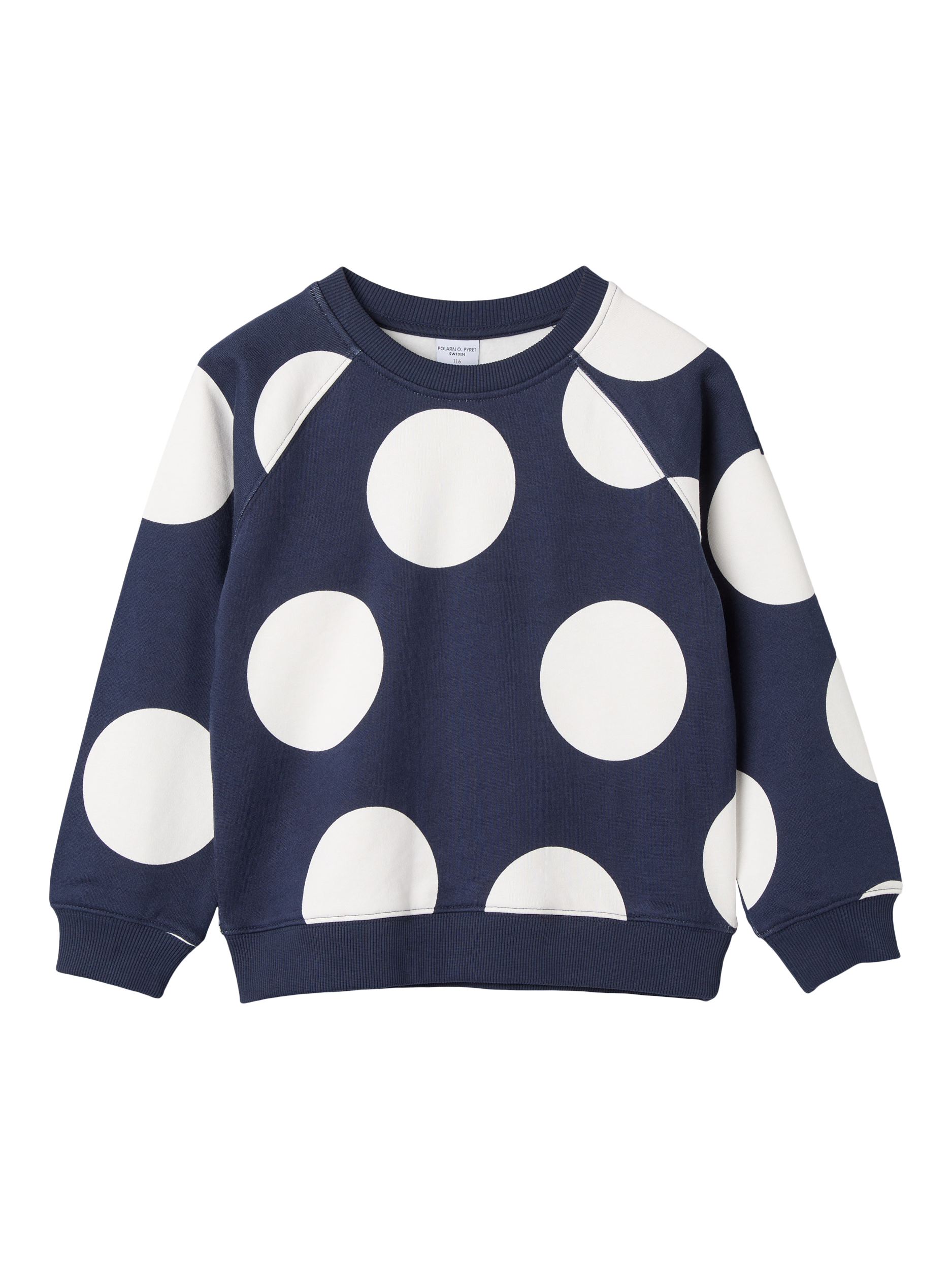 Polarn O. Pyret Kids' Brushed Back Organic Cotton Sweatshirt, Blue