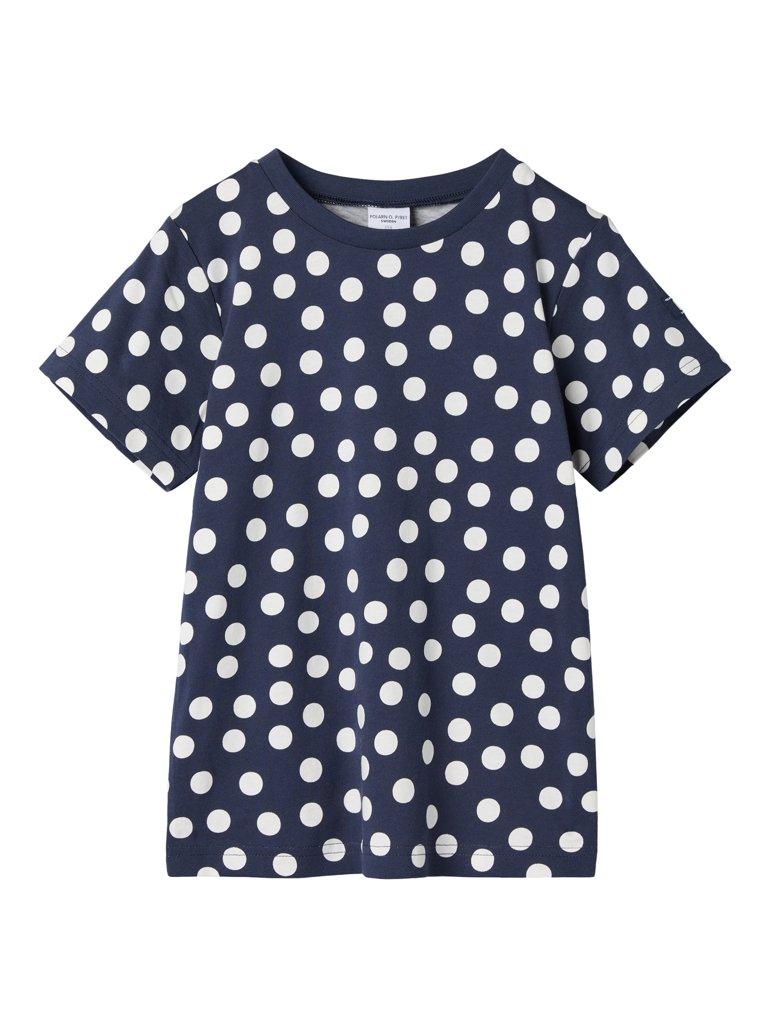 Polarn O. Pyret Kids' Organic Cotton Polka Dot T-Shirt, Blue