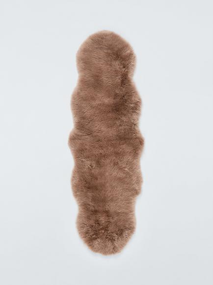 John Lewis New Zealand Double Sheepskin Rug, Latte