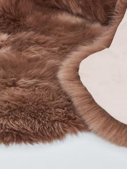 John Lewis New Zealand Double Sheepskin Rug - view 2, Wood Rose