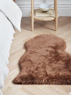John Lewis New Zealand Single Sheepskin Rug - view 2, Wood Rose