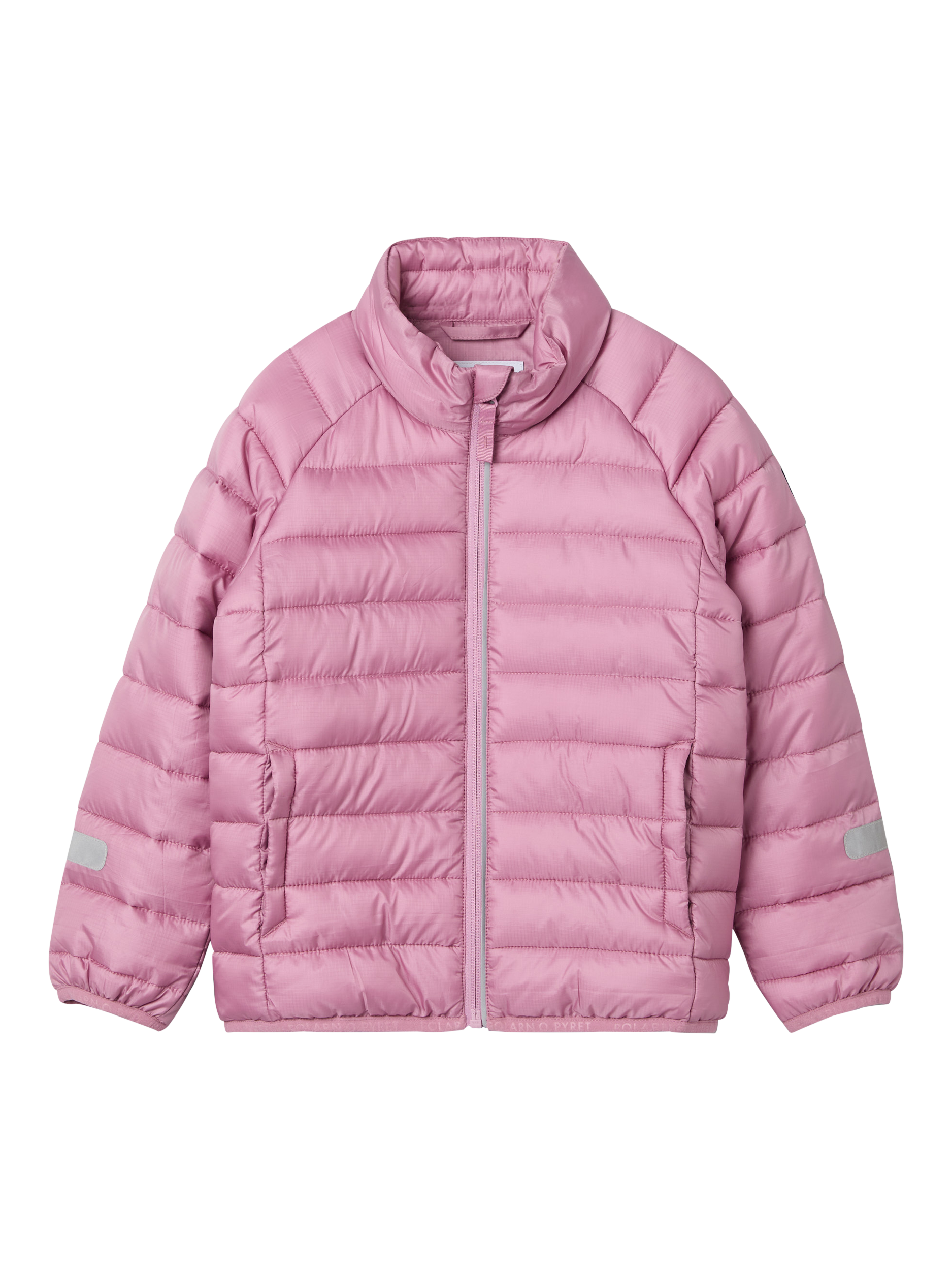 Product image 1 of 4, which shows Polarn O. Pyret Kids' Quilted Puffer Jacket, Pink, 9-12 months