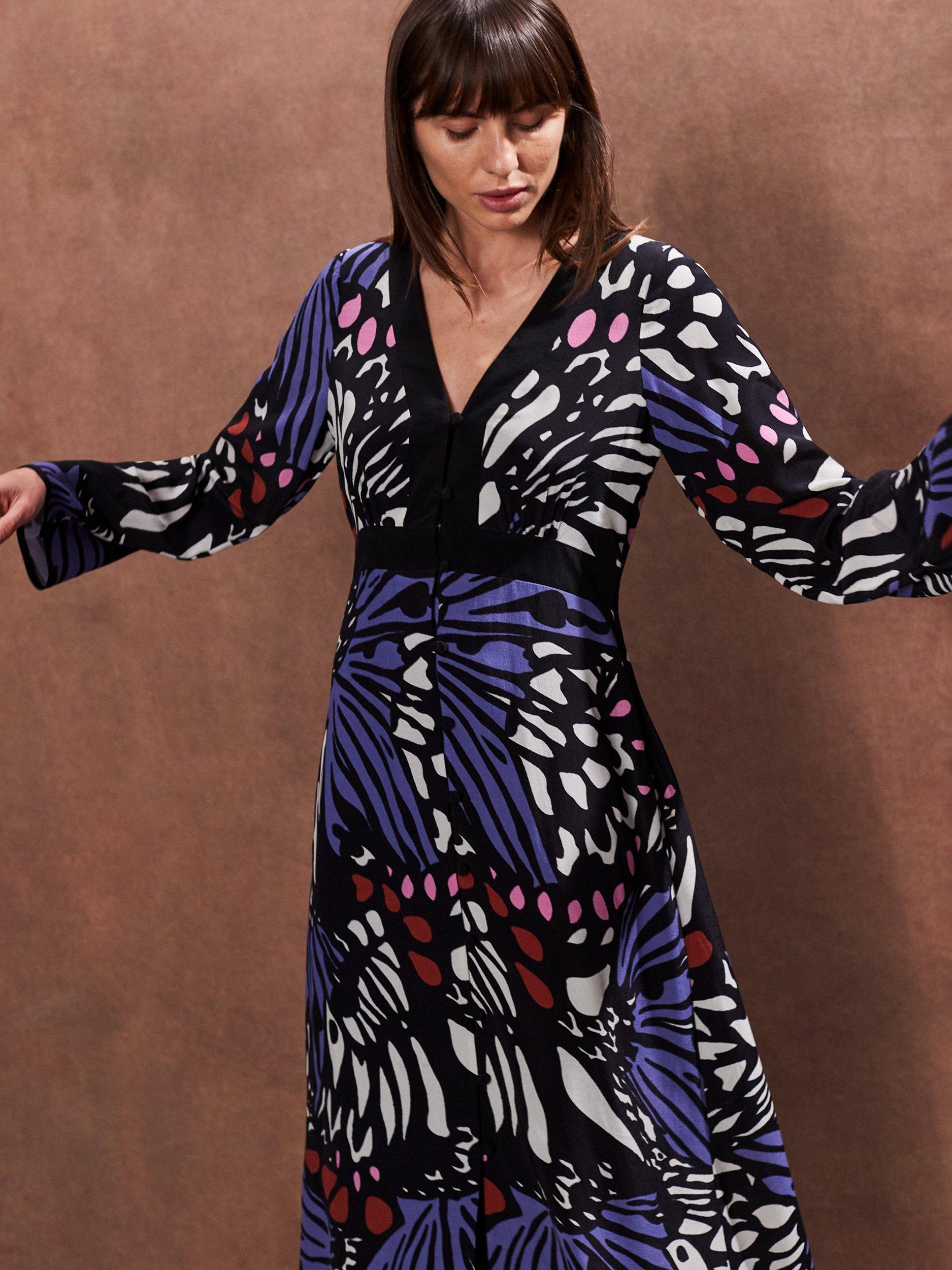 Product image 2 of 4, which shows Ro&Zo Butterfly Midi Dress, Purple, 8