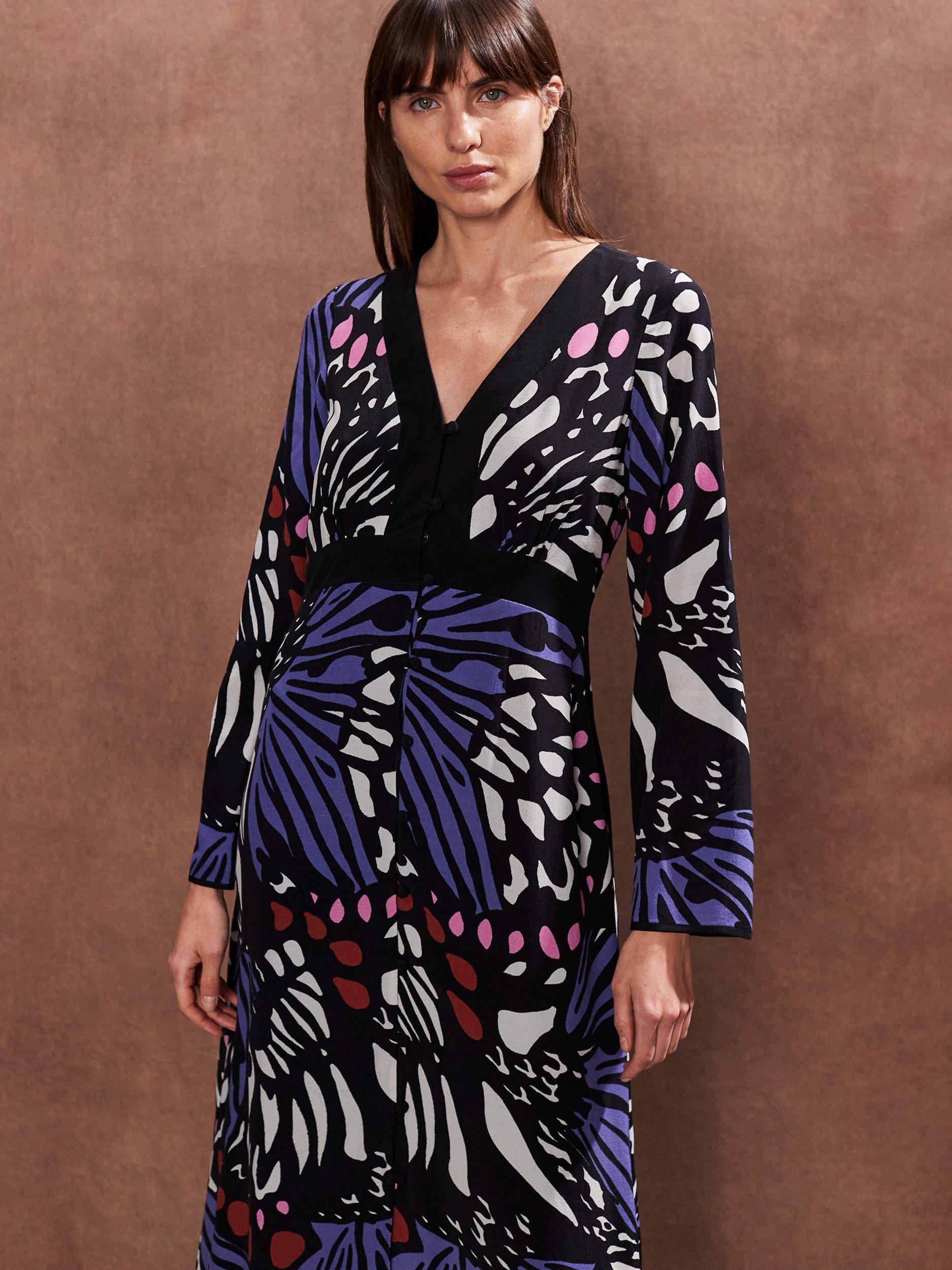 Product image 3 of 4, which shows Ro&Zo Butterfly Midi Dress, Purple, 8