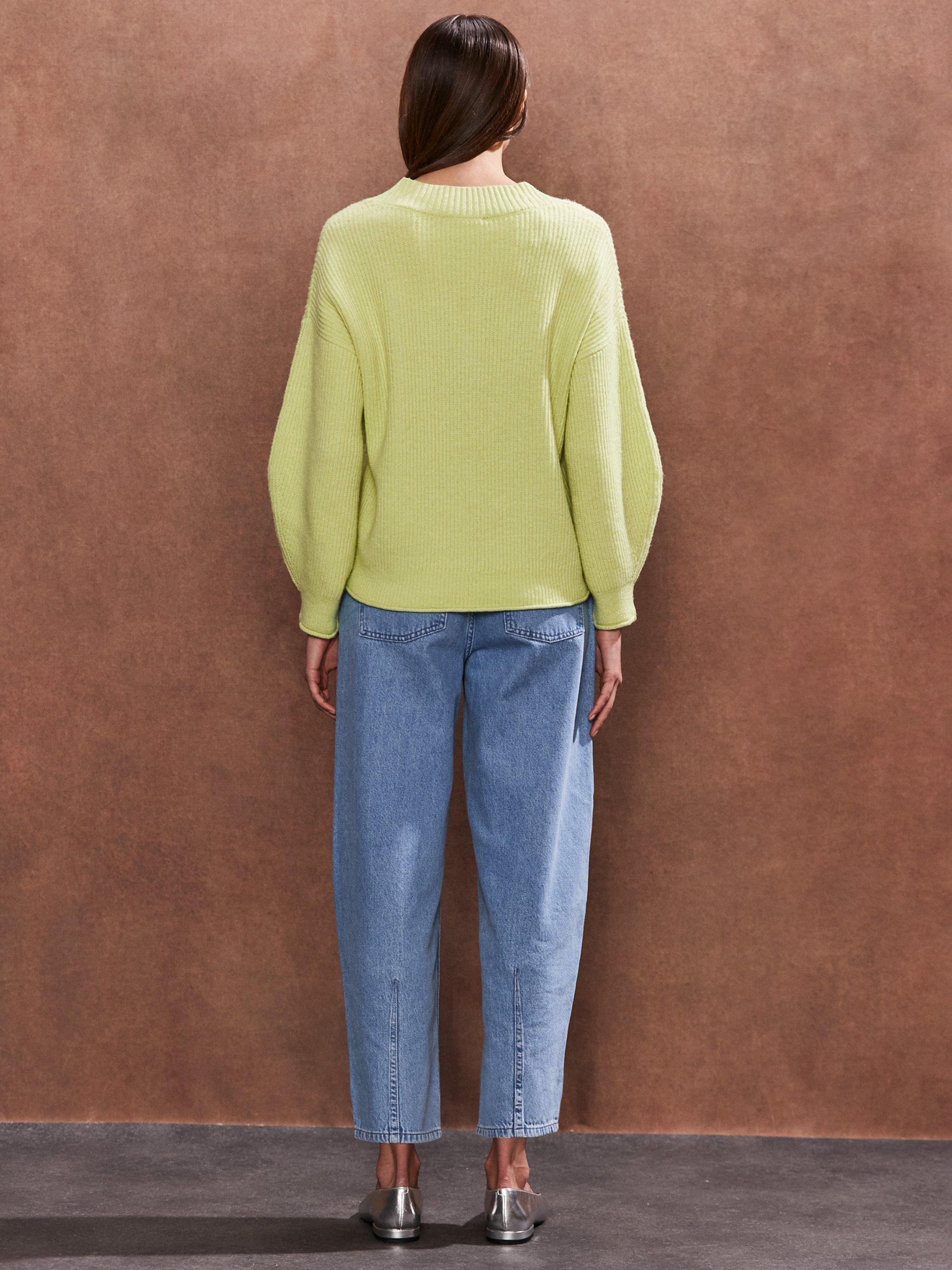 Product image 3 of 3, which shows Ro&Zo Rib Knit V-Neck Jumper, Green, L