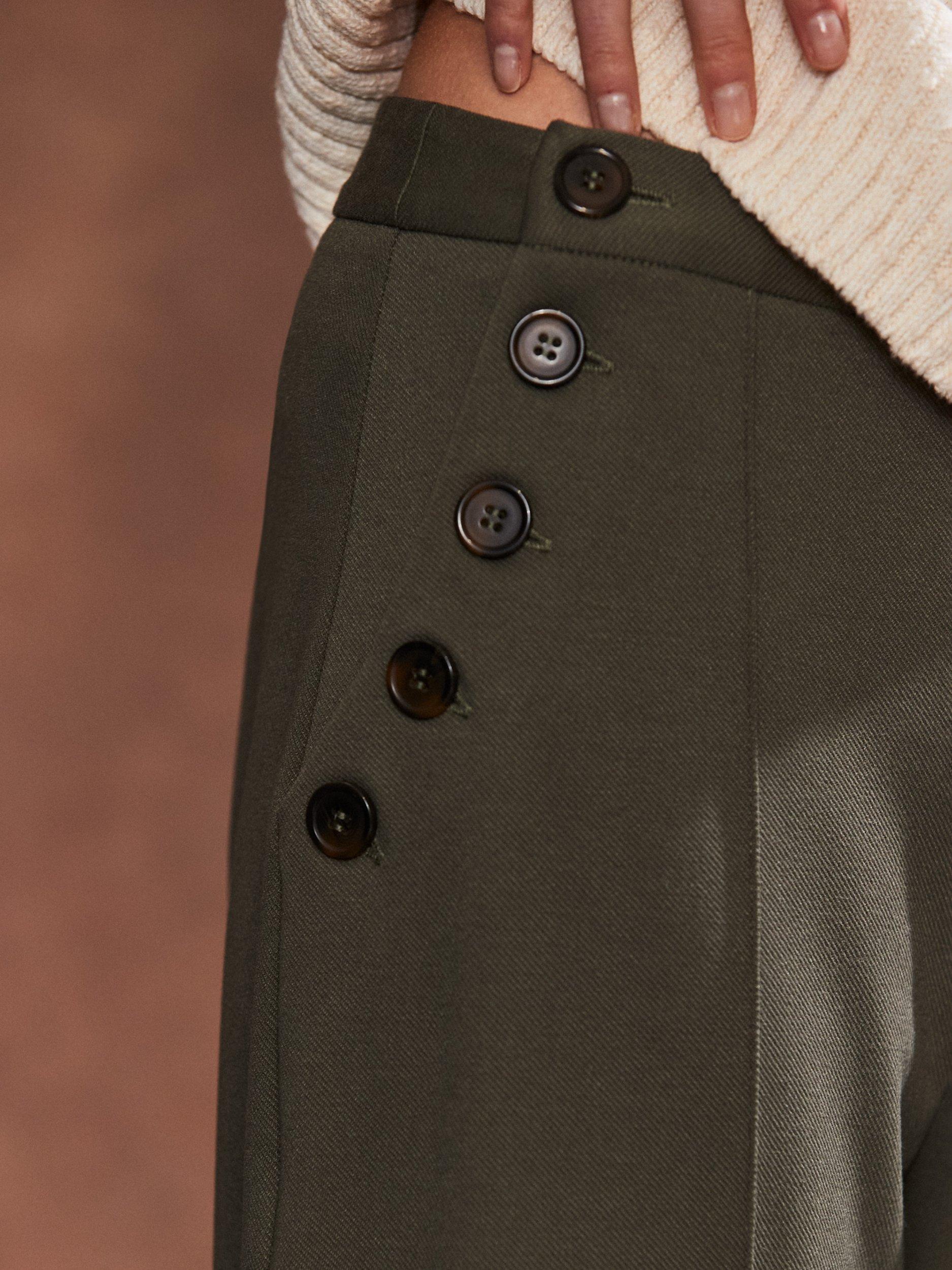 Product image 2 of 4, which shows Ro&Zo Ponte Twill Culotte Trousers, Green, 16
