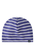 Polarn O. Pyret Kids' Organic Cotton Striped Beanie Hat, Blue/Multi