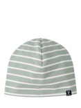 Polarn O. Pyret Kids' Organic Cotton Striped Beanie Hat, Green/Multi