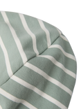 Polarn O. Pyret Kids' Organic Cotton Striped Beanie Hat, Green/Multi