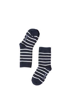 Polarn O. Pyret Kids' Stripe Socks, Pack of 2, Blue, Blue