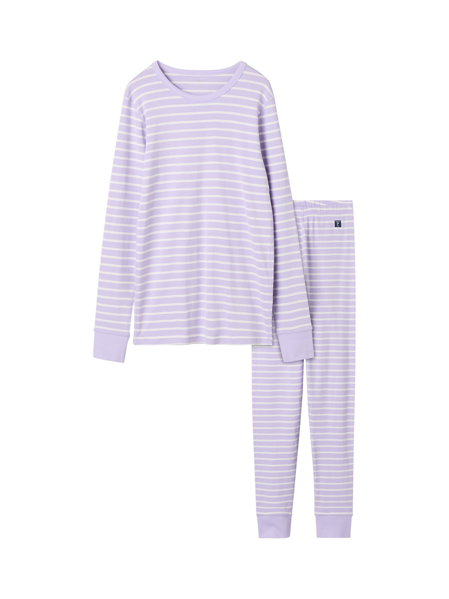 Polarn O. Pyret Organic Cotton Stripe Pyjamas, Purple