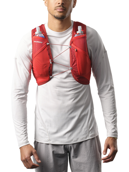 Salomon Stretch Pulse Running Vest, Red Dahlia, Red Dahlia