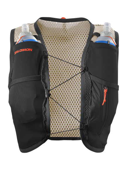 Salomon Women's Active Skin 4 Running Vest, Emerglow/Black, Emerglow/Black