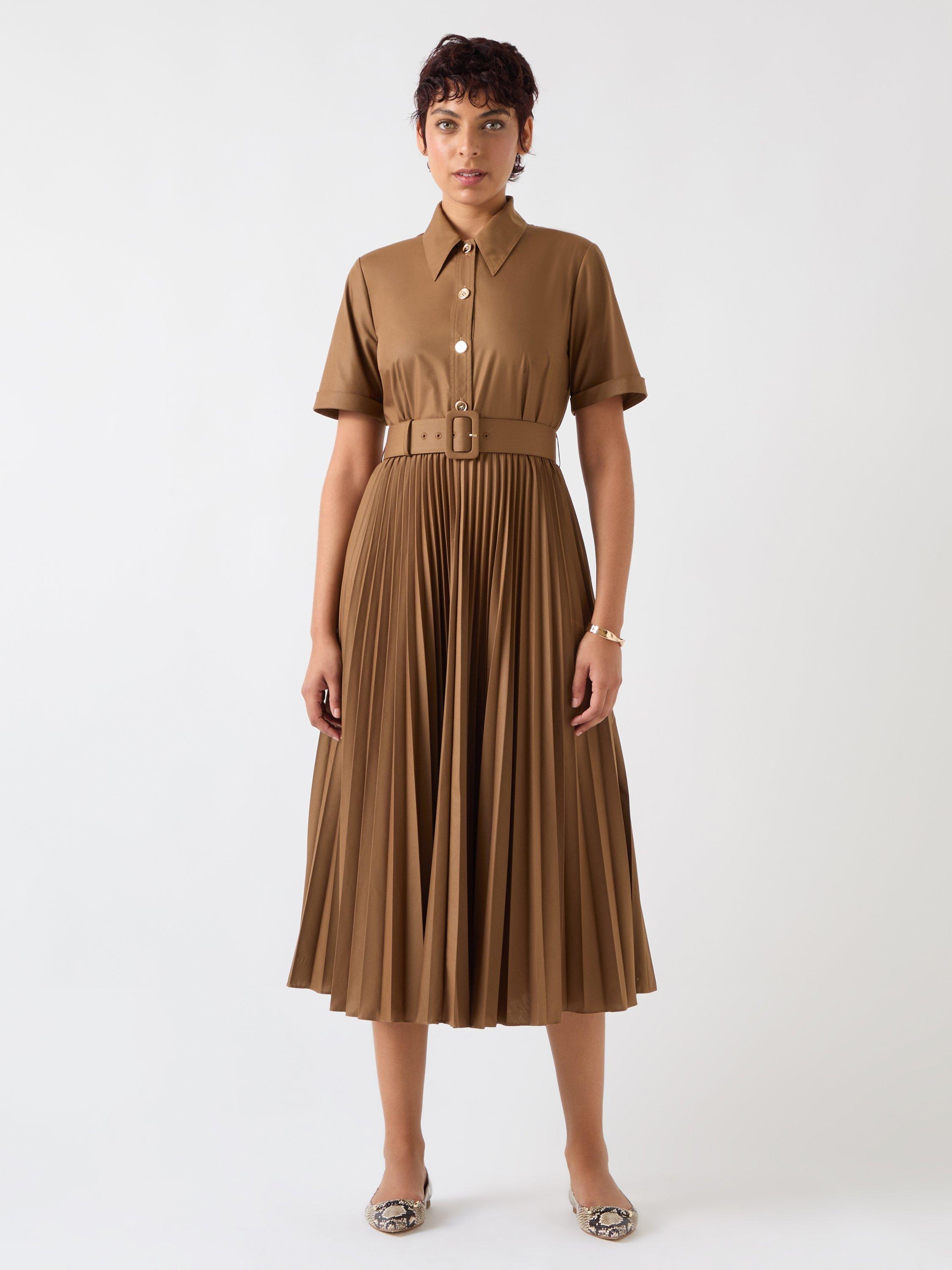 Product image 1 of 5, which shows L.K.Bennett Cally Shirt Dress, Cocoa, 18