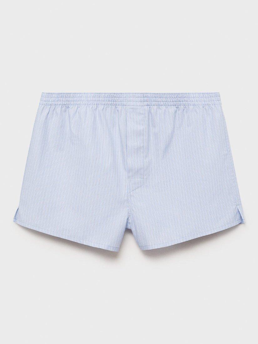 Product image 2 of 3, which shows Mango Cotton Boxer Briefs, Pack of 2, Light Blue/Multi, L