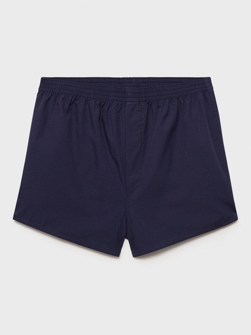 Product image 2 of 3, which shows Mango Cotton Boxer Briefs, Pack of 2, Blue/Multi, S