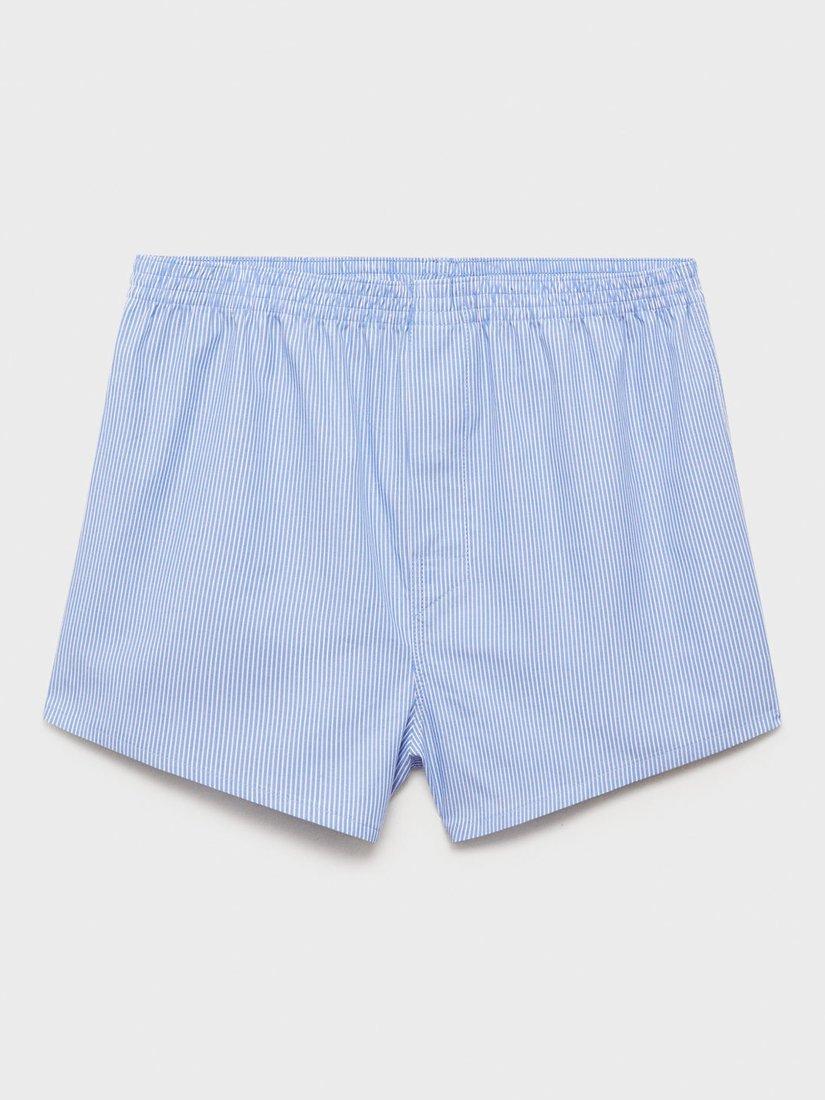 Product image 3 of 3, which shows Mango Cotton Boxer Briefs, Pack of 2, Blue/Multi, S