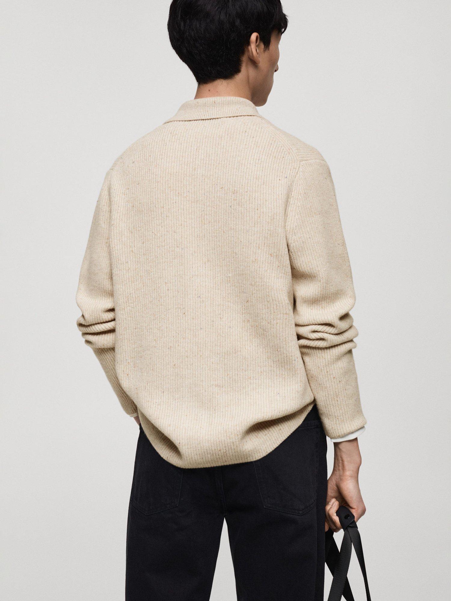Product image 4 of 8, which shows Mango Dina Wool-Blend Cardigan, Natural Cream, S
