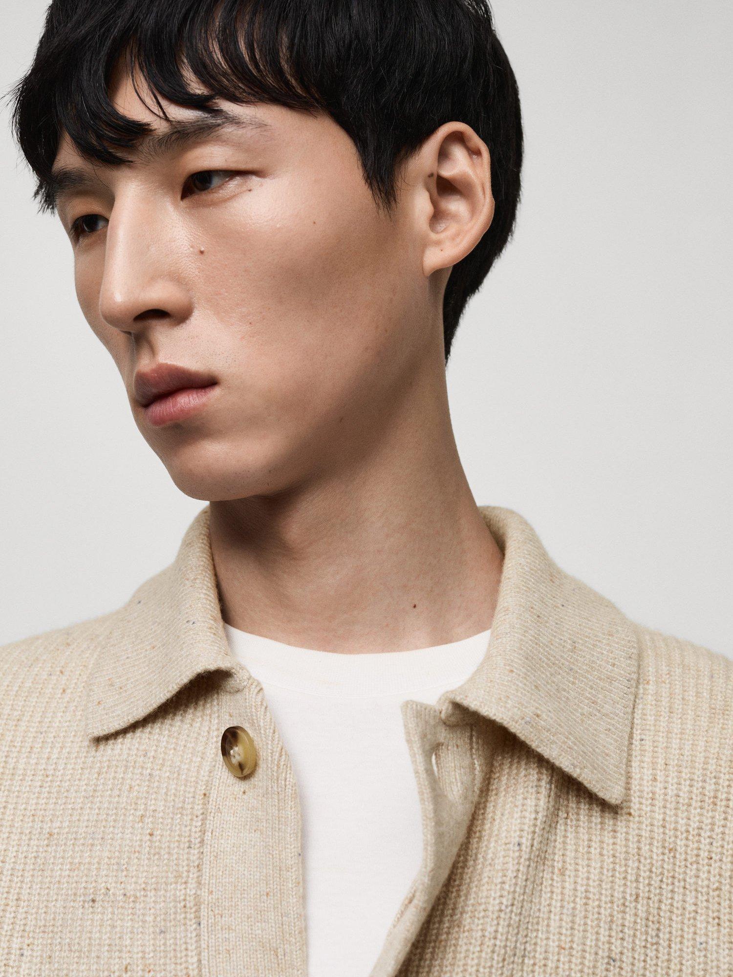 Product image 6 of 8, which shows Mango Dina Wool-Blend Cardigan, Natural Cream, S