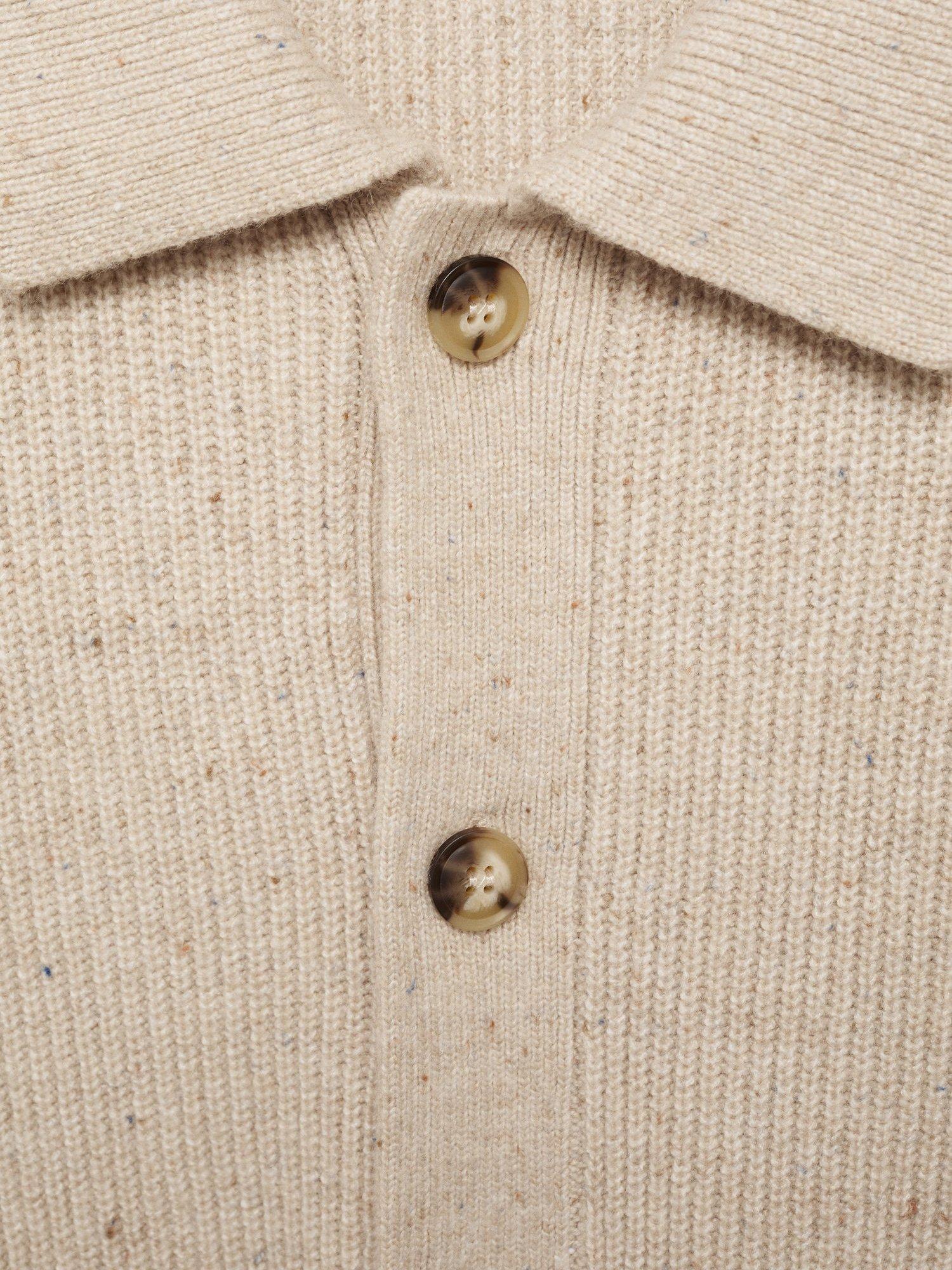 Product image 8 of 8, which shows Mango Dina Wool-Blend Cardigan, Natural Cream, S